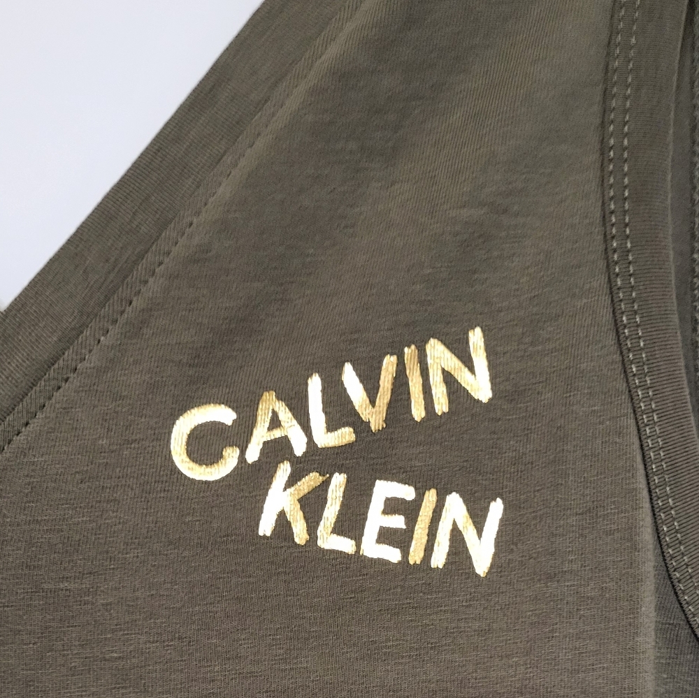 Calvin Klein Olive Green Sleeveless V-Neck Jumpsuit Size Large NWT - Picture 5 of 15